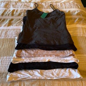 6 H&M basic camis, one is NWT, size L & M